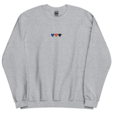 Embroidered Polyamory Sweatshirt: Pride Flag Horizontal Heart Design